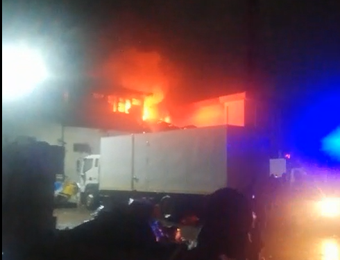BREAKING: Reinforcements Deployed as Major Fire Rages Near Accra Central Police Station