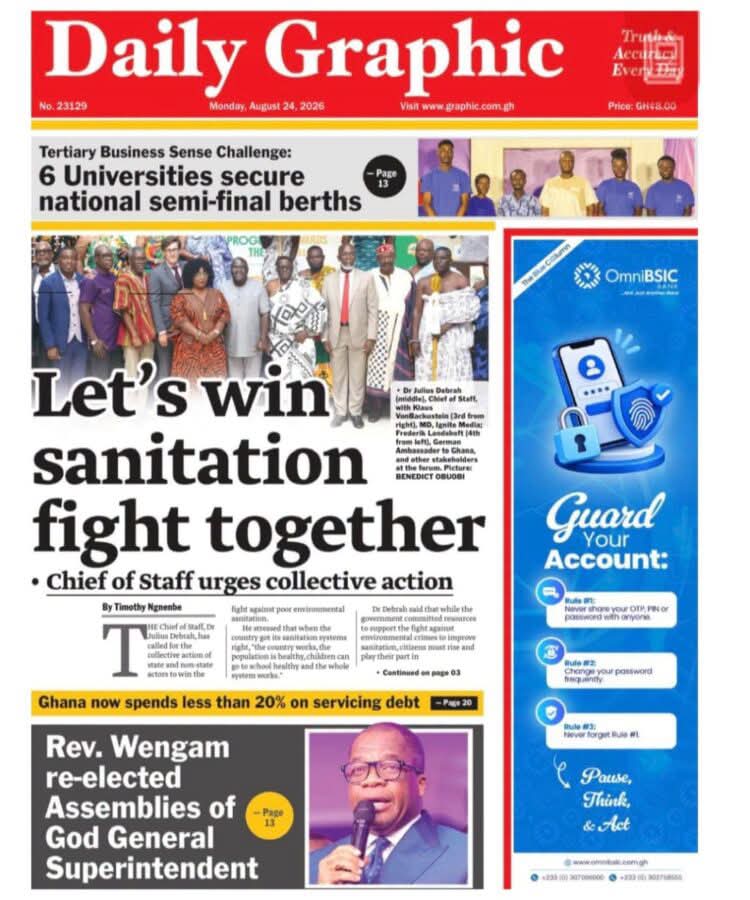 Newspaper Frontpages: 24 August 2026